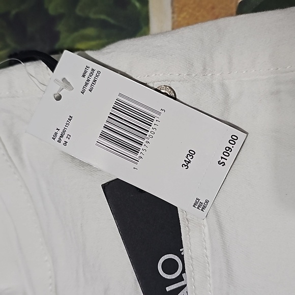 Buffalo David Bitton Ash Slim Straight‎ White Jeans 34x30 New - Picture 4 of 5